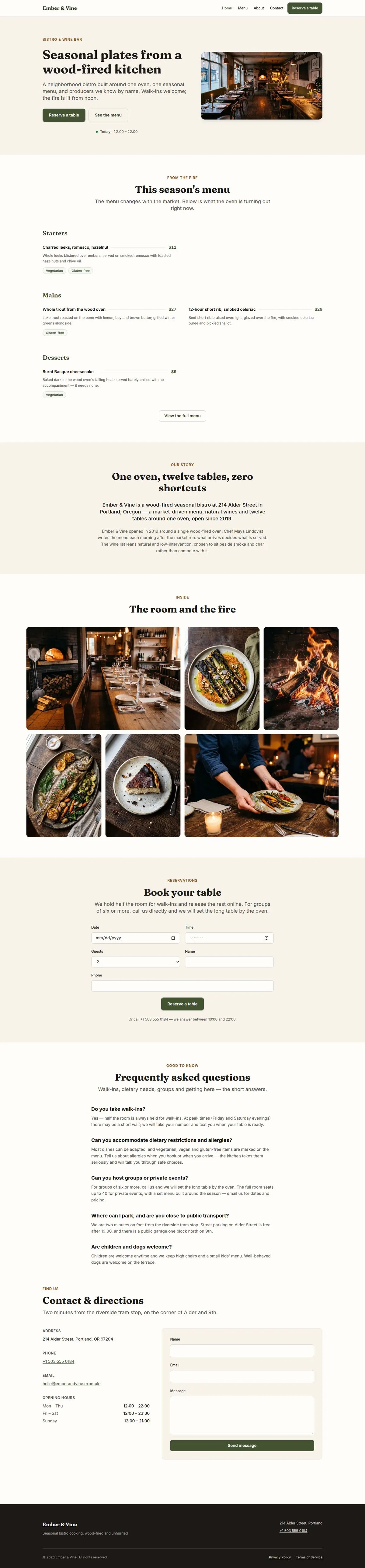 Restoran-01 — Home page, full-page screenshot