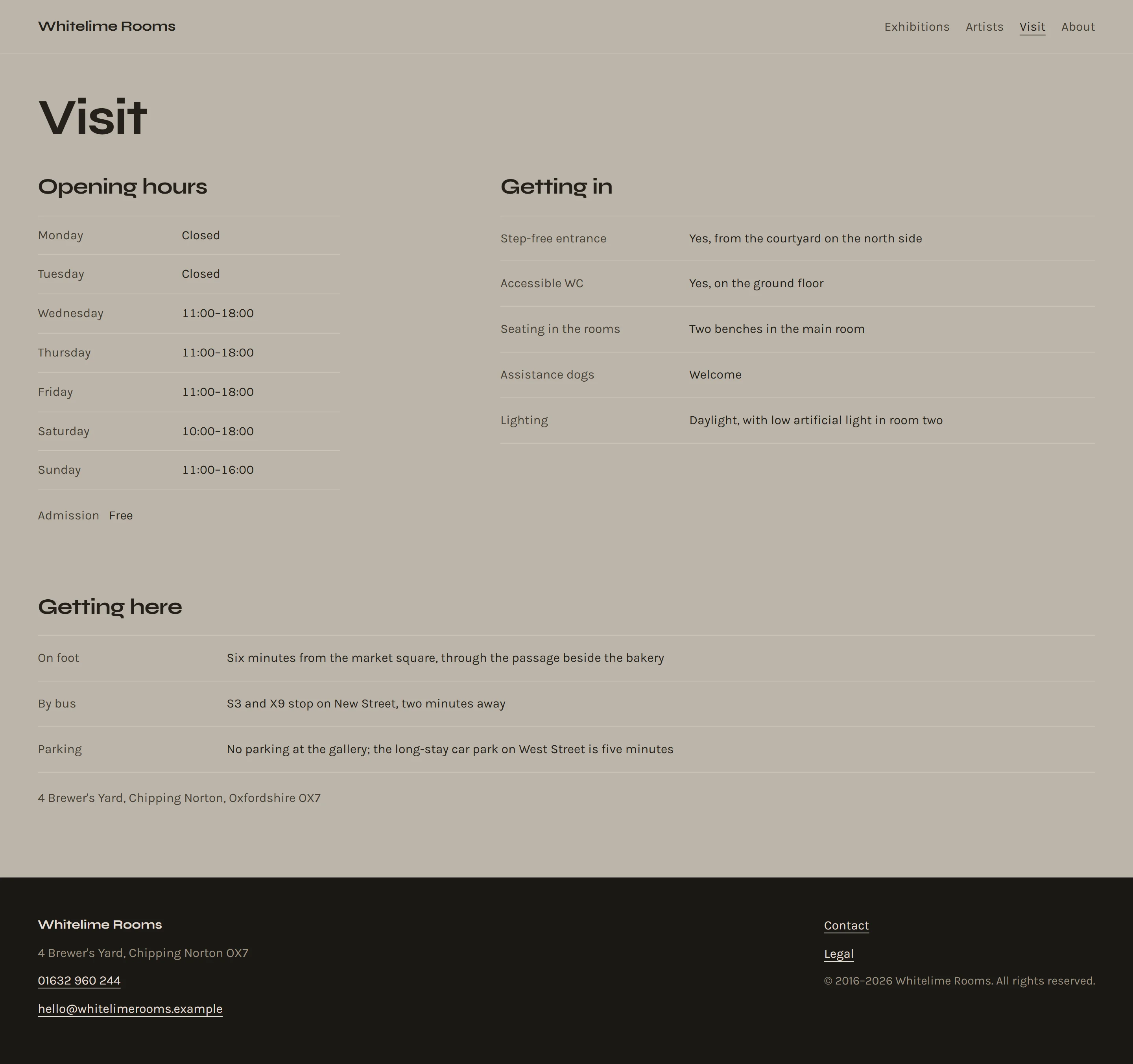 Hopton — Visit page on desktop, full-page render