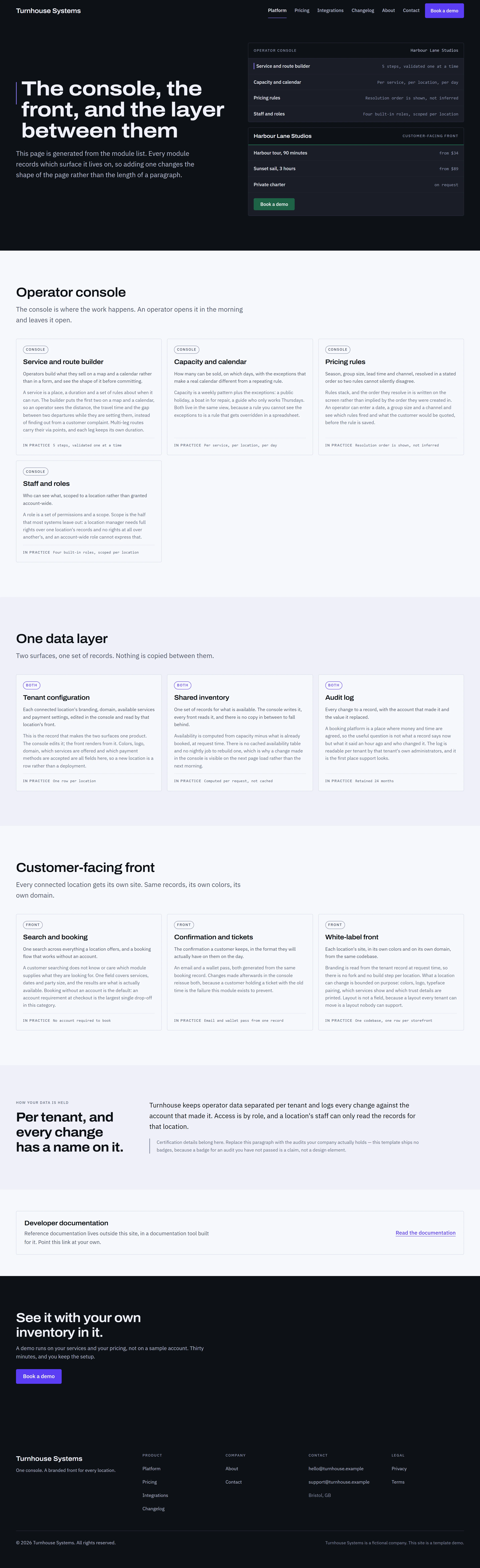 Meldon — Platform page on desktop, full-page render