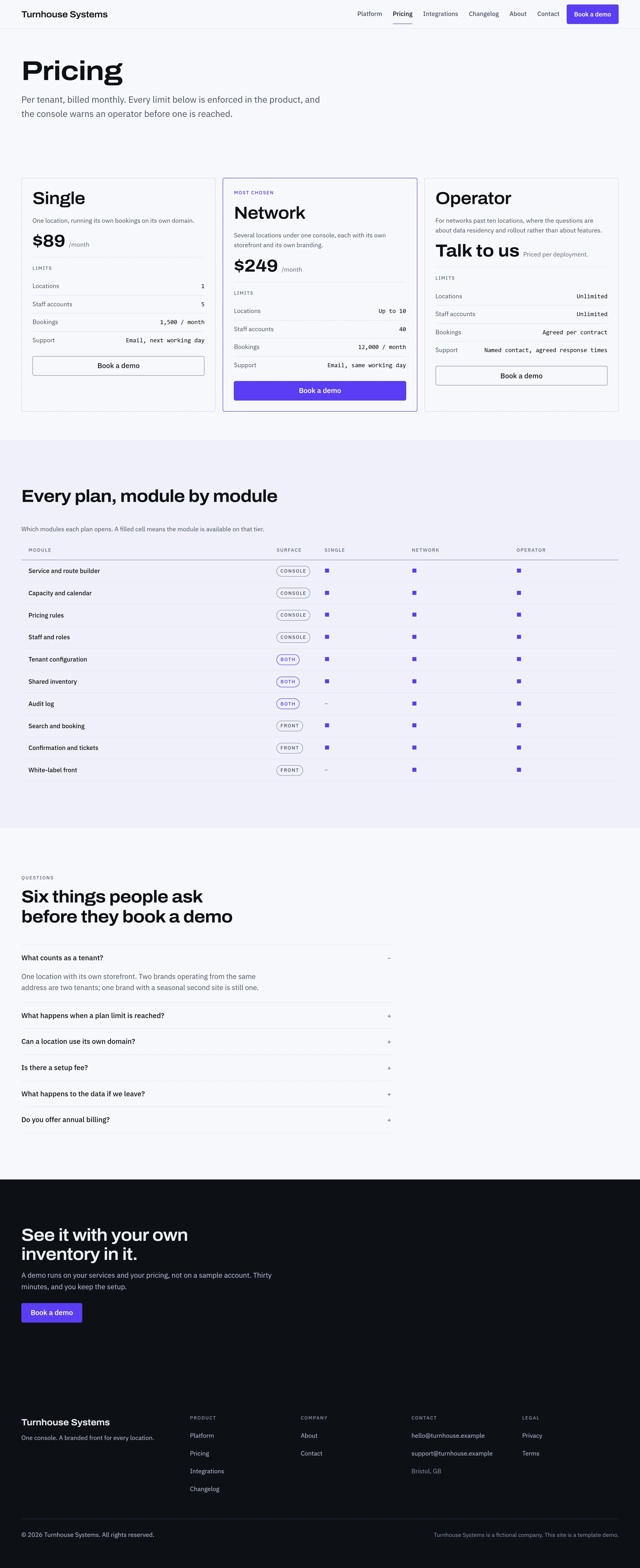 Meldon — Pricing page on desktop, full-page render