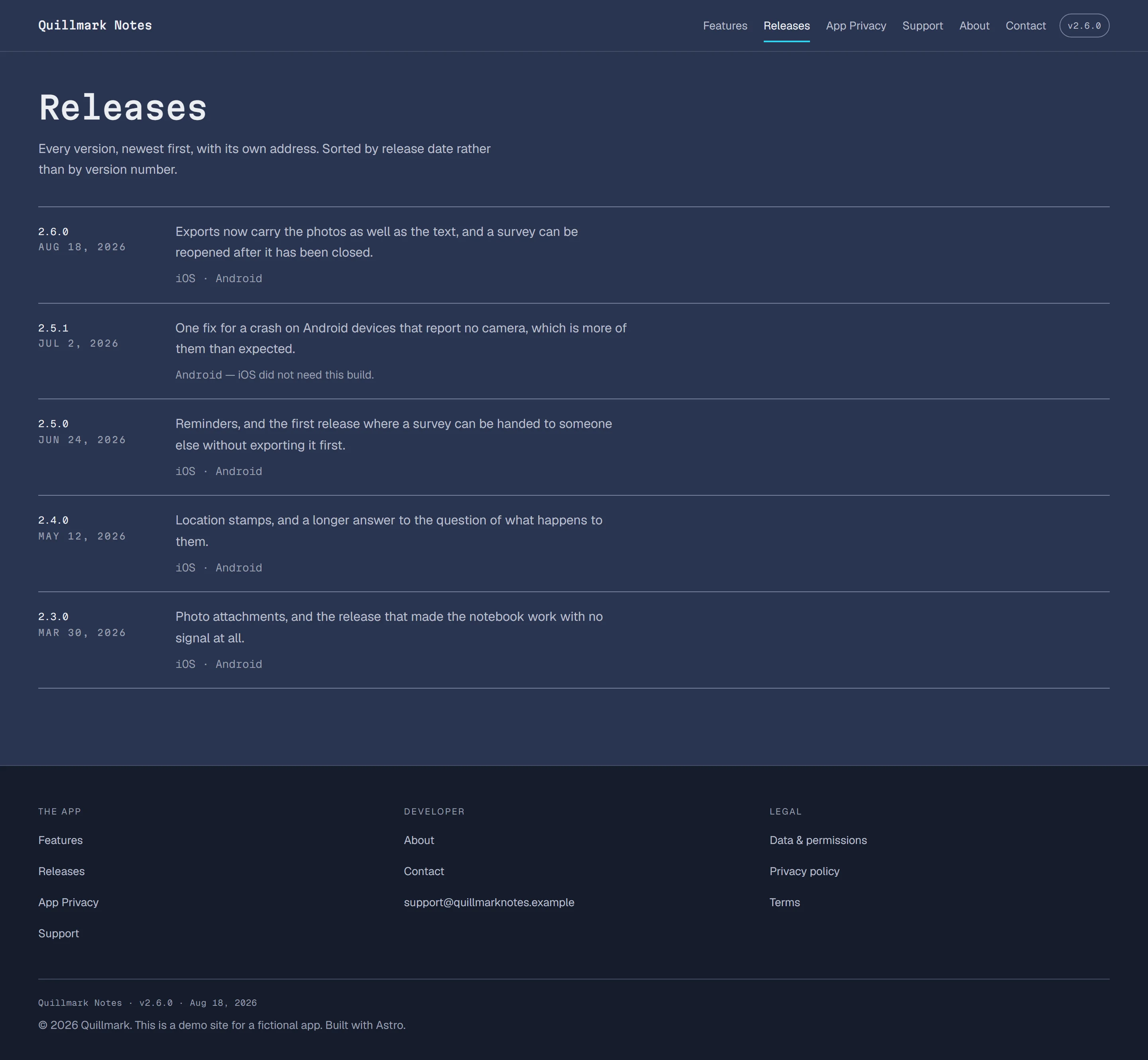 Wardlow — Releases page on desktop, full-page render